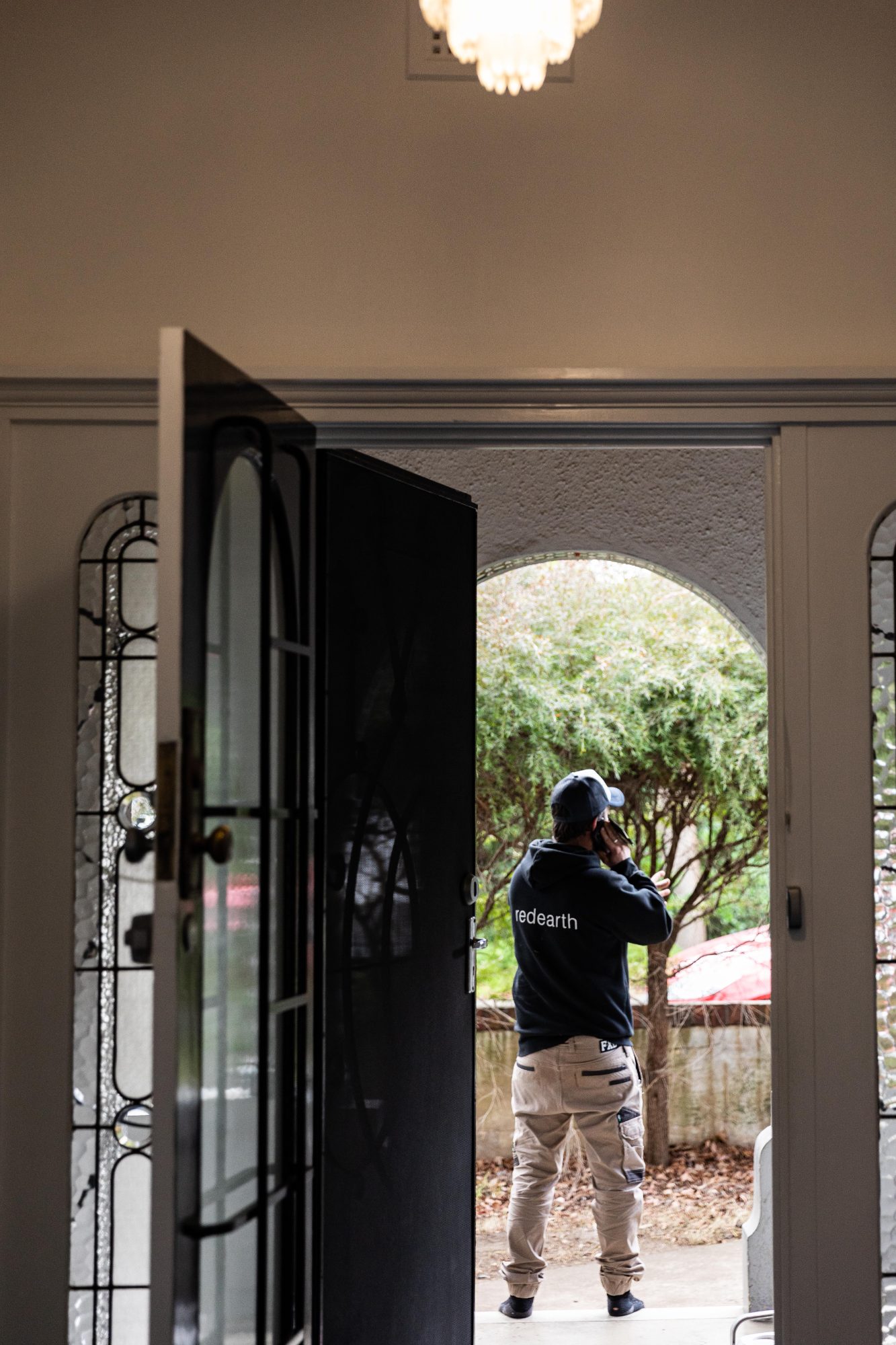 Arched entry doorway