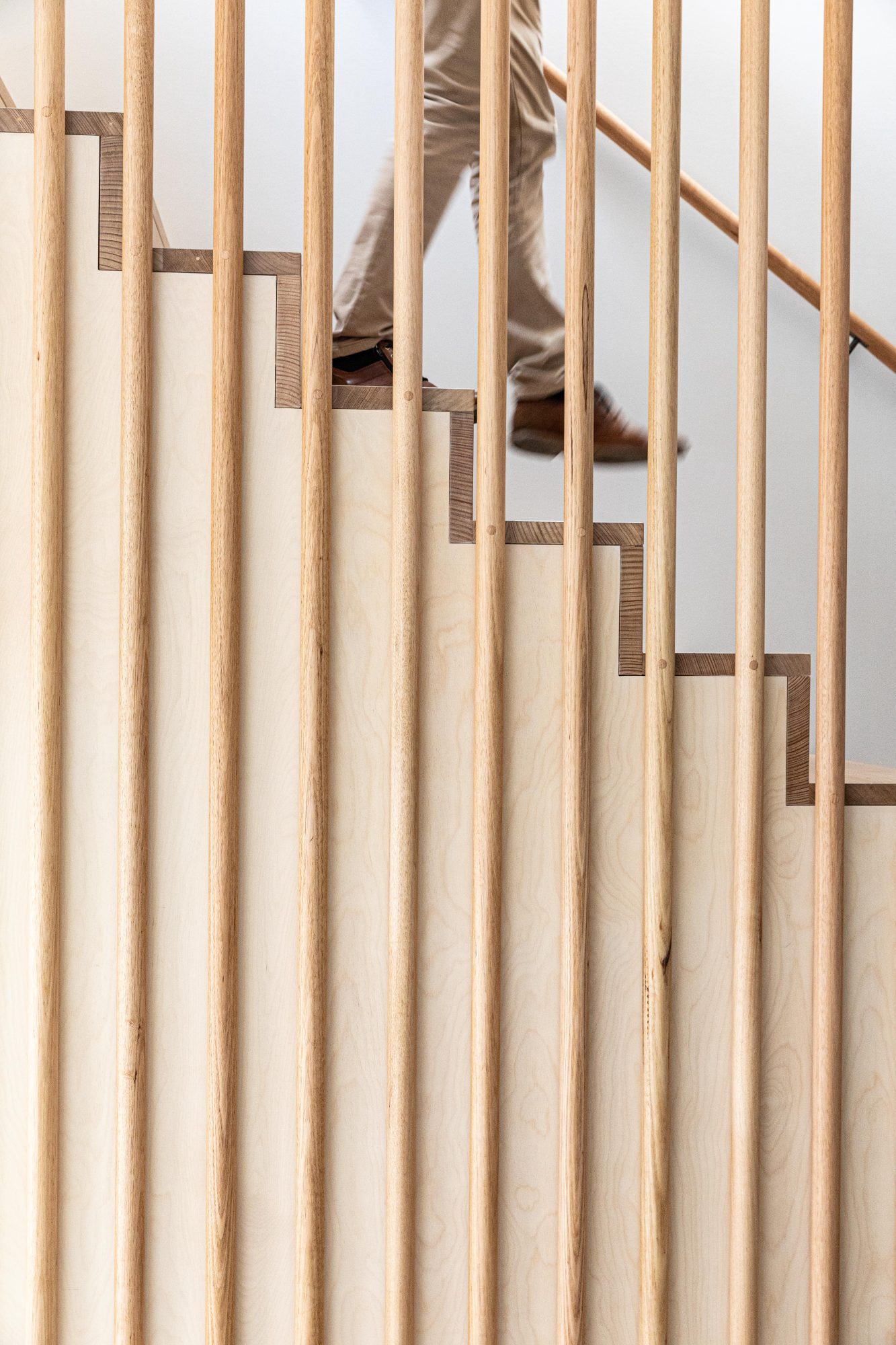 Timber batten screen beside a finished stair